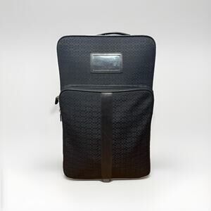 Coach Signature C Rolling Carry On Suitcase Black Canvas Leather